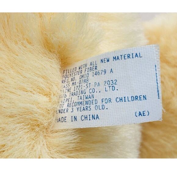 Rare Vintage TB Trading Co Yellow Elephant Trunk Pink Bow Creature Huggable 13" - Picture 11 of 12